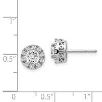 14K White Gold Stud Plus Diamond Earring Semi-mount ,