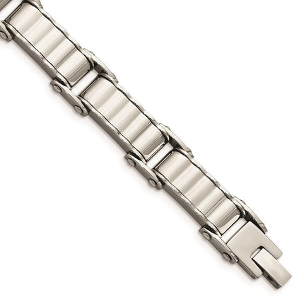Stainless Steel Polished and Brushed Back Bracelet ,