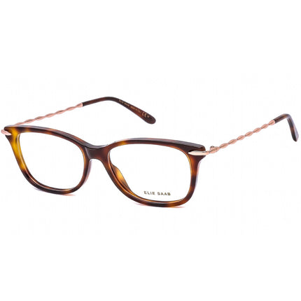 Elie Saab Women's Eyeglasses - Dark Havana/Rose Gold Rectangular Frame | ES 022 0086 ,