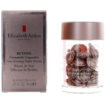 Elizabeth Arden Women's Line Erasing Night Serum - Retinol Ceramide, 30 Capsules ,