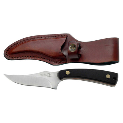 Elk Ridge Knife - Stainless Steel Fixed Satin Blade with Leather Sheath | ER-299D ,