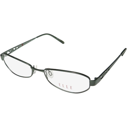 Elle Women's Eyeglasses - Green Metal Full Rim Oval Frame Demo Lens | ELLE 13337 GN ,