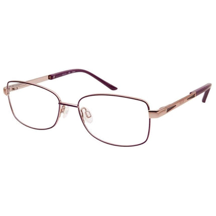 Elle Women's Eyeglasses - Purple Metal Rectangular Frame Demo Lens | ELLE 13452 PU ,