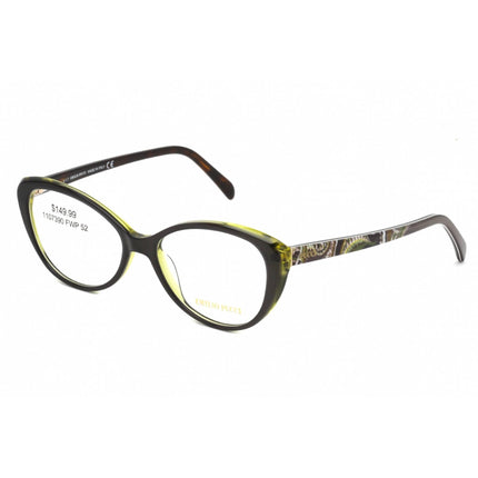 Emilio Pucci Unisex Eyeglasses - Green Plastic Cat Eye Shape Frame | EP5031-3 098 ,