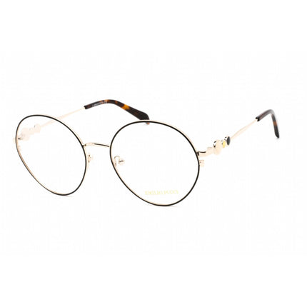 Emilio Pucci Women's Eyeglasses - Black/Other Metal Round Shape Frame | EP5203 005 ,