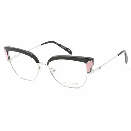 Emilio Pucci Women's Eyeglasses - Black/Silver Cat Eye Frame Demo Lens | EP5147 005 ,