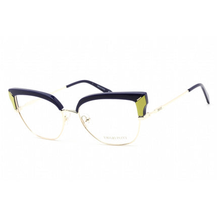Emilio Pucci Women's Eyeglasses - Blue/Green/Gold Cat Eye Plastic Frame | EP5147 072 ,
