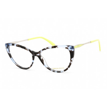Emilio Pucci Women's Eyeglasses - Colored Havana/Silver Plastic Frame | EP5101 055 ,
