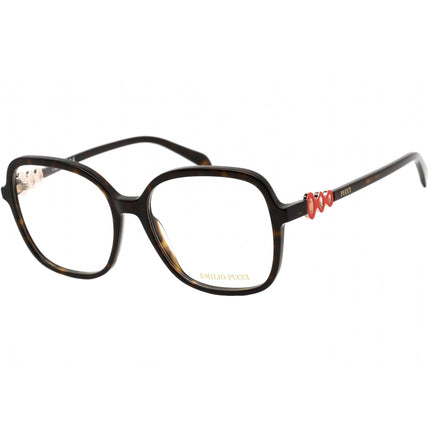 Emilio Pucci Women's Eyeglasses - Full Rim Dark Havana Square Shape Frame | EP5177 052 ,