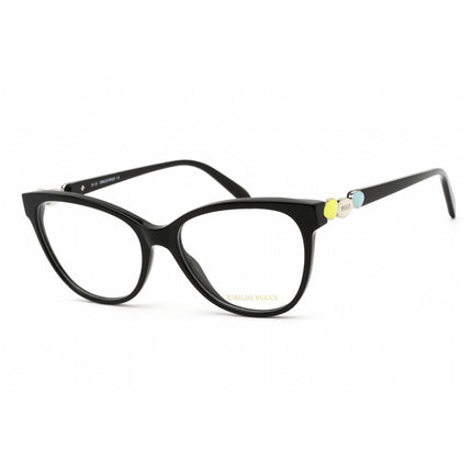 Emilio Pucci Women's Eyeglasses - Full Rim Shiny Black Cat Eye Frame | EP5151 001 ,