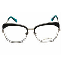 Emilio Pucci Women's Eyeglasses - Grey/Black Cat Eye Metal Full Rim | EP5090 020 ,