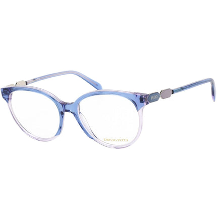 Emilio Pucci Women's Eyeglasses - Light Blue and Light Grey Oval Frame | EP5184 086 ,