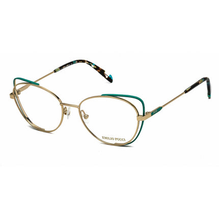 Emilio Pucci Women's Eyeglasses - Pale Gold Cat Eye Frame Demo Lens | EP5141 032 ,