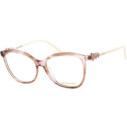 Emilio Pucci Women's Eyeglasses - Pink and Beige Cat Eye Shaped Frame | EP5178 074 ,
