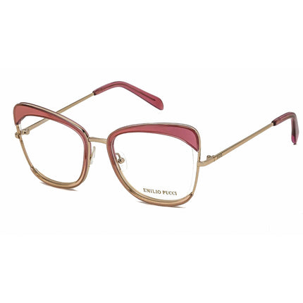 Emilio Pucci Women's Eyeglasses - Pink Cat Eye Metal Frame Clear Lens | EP5090 074 ,