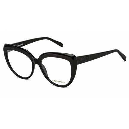 Emilio Pucci Women's Eyeglasses - Shiny Black Plastic Cat Eye Frame | EP5173 001 ,