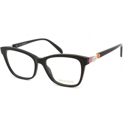 Emilio Pucci Women's Eyeglasses - Shiny Black Rectangular Plastic Frame | EP5150 001 ,