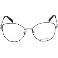 Emilio Pucci Women's Eyeglasses - Shiny Blue/Silver/Black Metal Frame | EP5144 090 ,