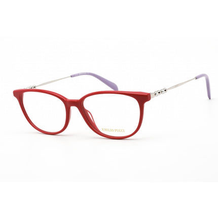 Emilio Pucci Women's Eyeglasses - Shiny Fuchsia/Palladium Oval Plastic | EP5137 066 ,