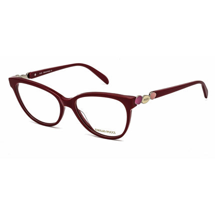Emilio Pucci Women's Eyeglasses - Shiny Red Cat Eye Frame Demo Lens | EP5151 066 ,