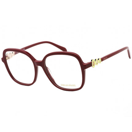 Emilio Pucci Women's Eyeglasses - Shiny Red Square Shaped Plastic Frame | EP5177 066 ,
