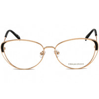 Emilio Pucci Women's Eyeglasses - Shiny Rose Gold and Black Metal Frame | EP5139 028 ,