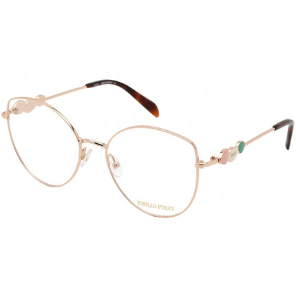 Emilio Pucci Women's Eyeglasses - Shiny Rose Gold/Havana Metal Frame | EP5144 028 ,