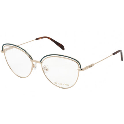 Emilio Pucci Women's Eyeglasses - Turquoise/Silver/Havana Metal Frame | EP5170 089 ,