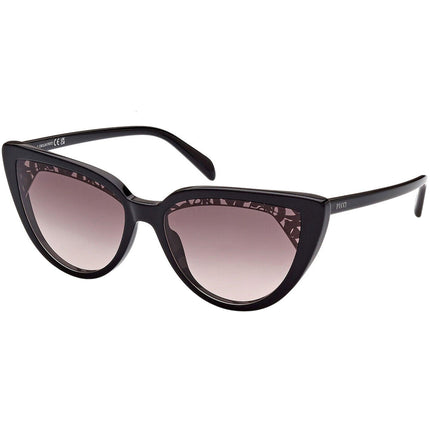 Emilio Pucci Women's Sunglasses - Brown Lens Shiny Black Plastic Frame | EP0183 01F ,