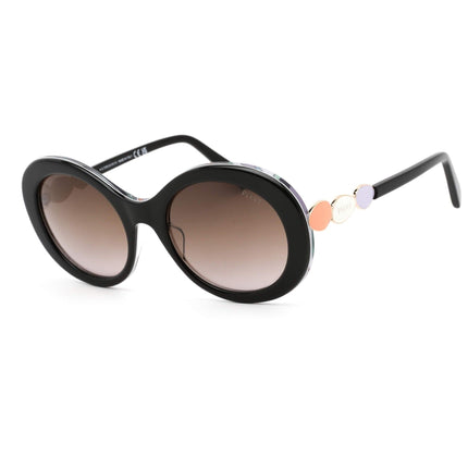 Emilio Pucci Women's Sunglasses - Full Rim Shiny Black Oval Shape Frame | EP0127 01T ,