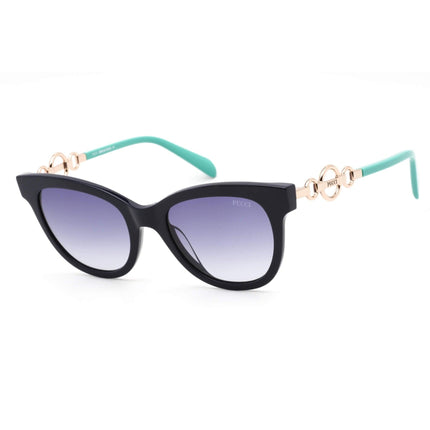 Emilio Pucci Women's Sunglasses - Shiny Black/Rose Gold/Turquoise Frame | EP0157 90W ,