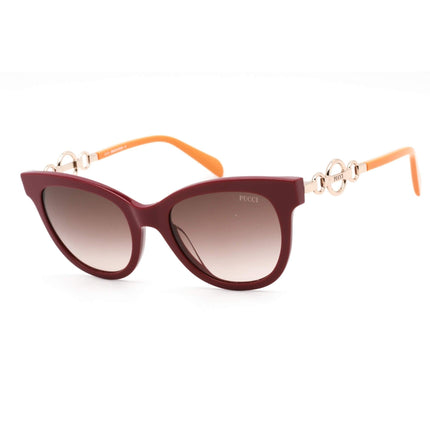 Emilio Pucci Women's Sunglasses - Shiny Burgundy/Rose Gold/Orange Frame | EP0157 66F ,