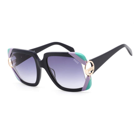 Emilio Pucci Women's Sunglasses - Shiny Navy Blue Rectangular Shaped | EP0159 92W ,