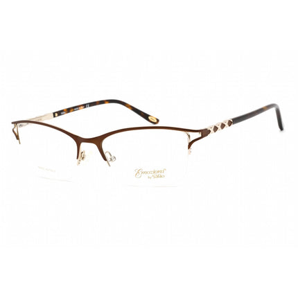 Emozioni Women's Eyeglasses - Brown Gold Metal Cat Eye Shape Frame | EM 4398 0FG4 00 ,