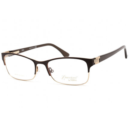 Emozioni Women's Eyeglasses - Full Rim Brown/Gold Grid Metal Frame | 4376 0UFM 00 ,