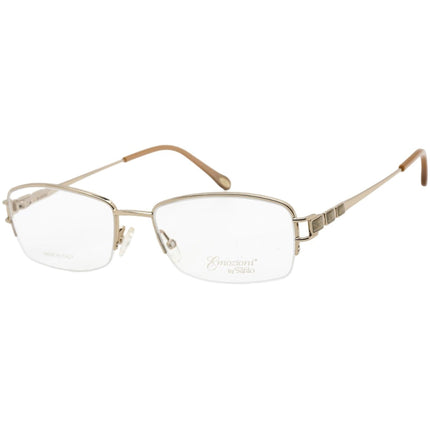 Emozioni Women's Eyeglasses - Half Rim Gold Rectangular Shaped Frame | EM 4403 0J5G 00 ,
