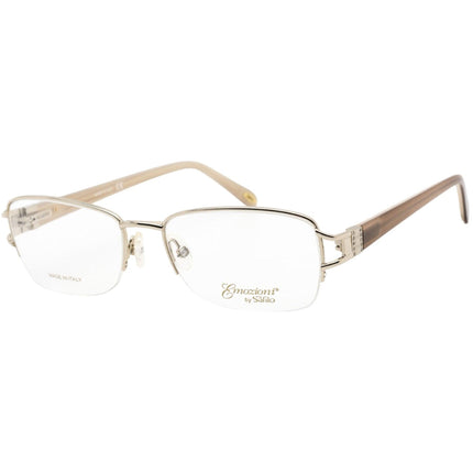 Emozioni Women's Eyeglasses - Half Rim Light Gold and Brown Frame | EM 4388 03YG 00 ,