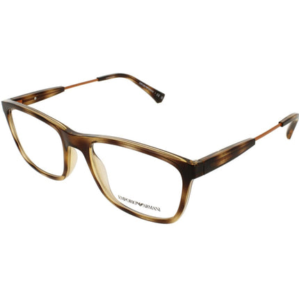 Emporio Armani Men's Eyeglasses - Havana Plastic Square Frame Demo Lens | 0EA3165 5026 ,