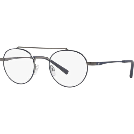 Emporio Armani Men's Eyeglasses - Matte Gunmetal/Blue Metal Round | 0EA1125 3250 ,