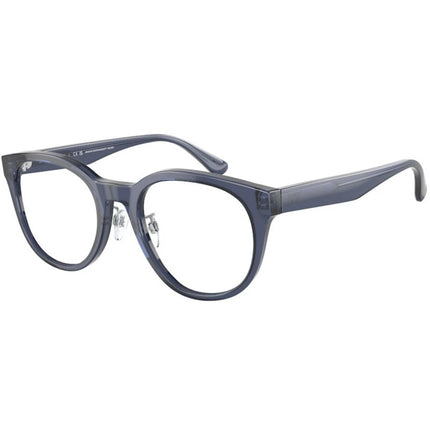 Emporio Armani Men's Eyeglasses - Shiny Transparent Blue Plastic Frame | 3207F 5072 ,