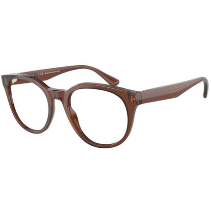 Emporio Armani Men's Eyeglasses - Shiny Transparent Brown Phantos Frame | 3207 5044 ,