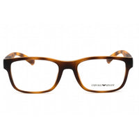 Emporio Armani Men's Eyeglasses - Tortoise Rectangular Clear Demo Lens | 0EA3201U 5002 ,