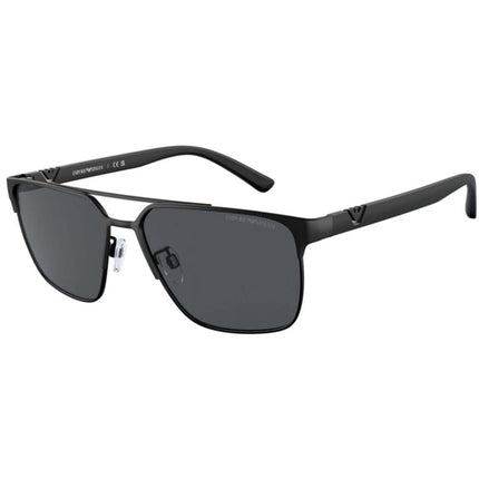 Emporio Armani Men's Sunglasses - Matte Black Metal Full Rim Pilot Frame | 2134 300187 ,
