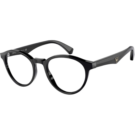 Emporio Armani Women's Eyeglasses - Black Round Full-Rim Plastic Frame | 0EA3176 5017 ,