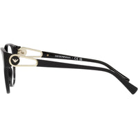 Emporio Armani Women's Eyeglasses - Shiny Black Plastic Round Full Rim | 3211 5017 ,