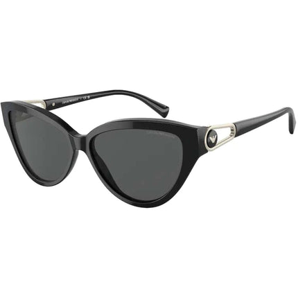 Emporio Armani Women's Sunglasses - Shiny Black Plastic Cat Eye Frame | 4192F 501787 ,