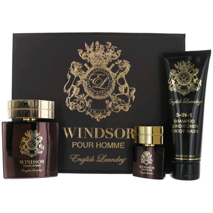 English Laundry Men's Personal Care Gift Set - Windsor Captivating Blend, 3 Piece ,