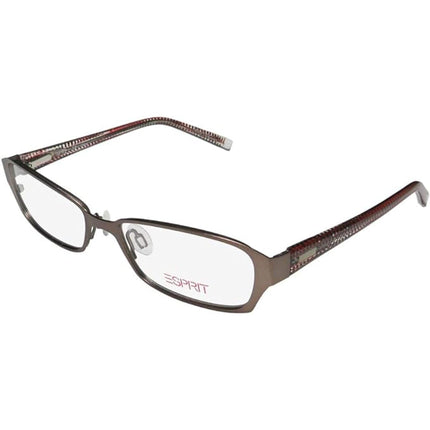 Esprit Women's Eyeglasses - Brown Metal Rectangular Frame Demo Lens | ESPRIT 17368 535 ,