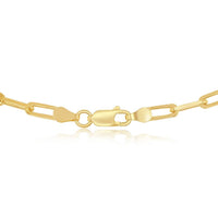 Sterling Silver 3.2mm Paper Clip Chain - Gold Plated ,