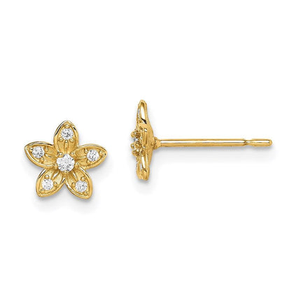 Madi K Kid's 14k CZ Flower Post Earrings ,